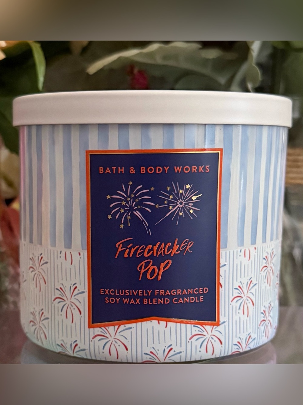 🆕🧨 BATH & BODY WORKS “FIRECRACKER POP” 3-WICK SCENTED SOY WAX CANDLE. BRAND NEW!